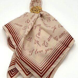 Vintage "I Love You,” Scarf in Multiple Languages, by Tura ITALY